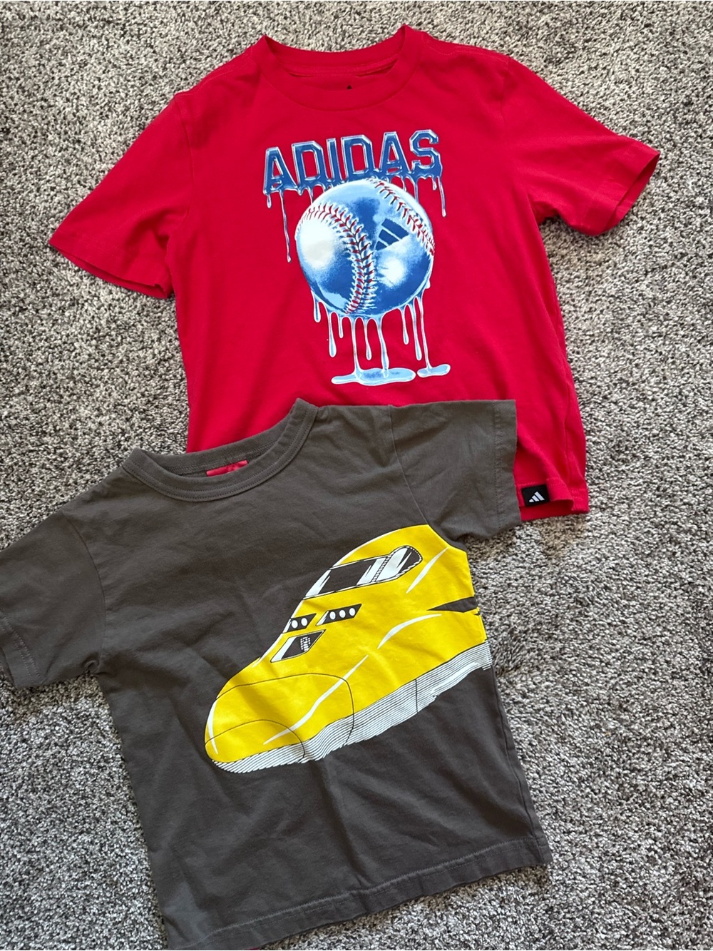 Adidas+ OJICO Boys Sz 6 Bundle of Two Red and Gray Short-Sleeve Tee Graphic